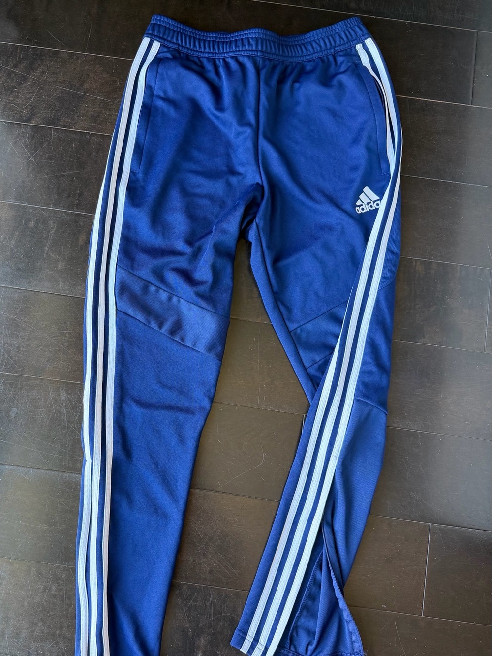 adidas Men’s Royal Blue Joggers with White Three-Stripes